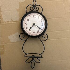 Black Wrought Iron Wall Clock by Unknown Brand